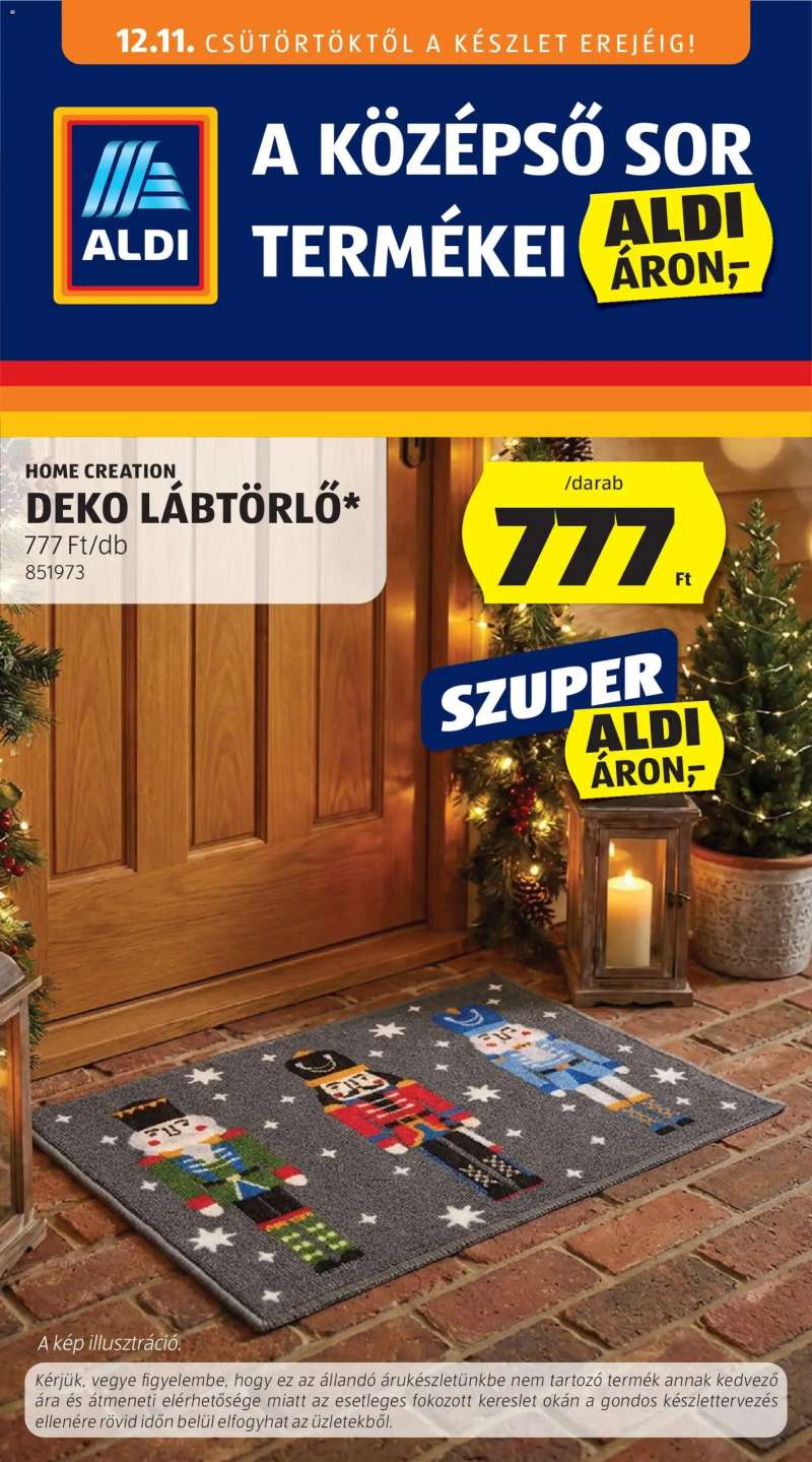 Aldi Középső sor termékei 1 oldal