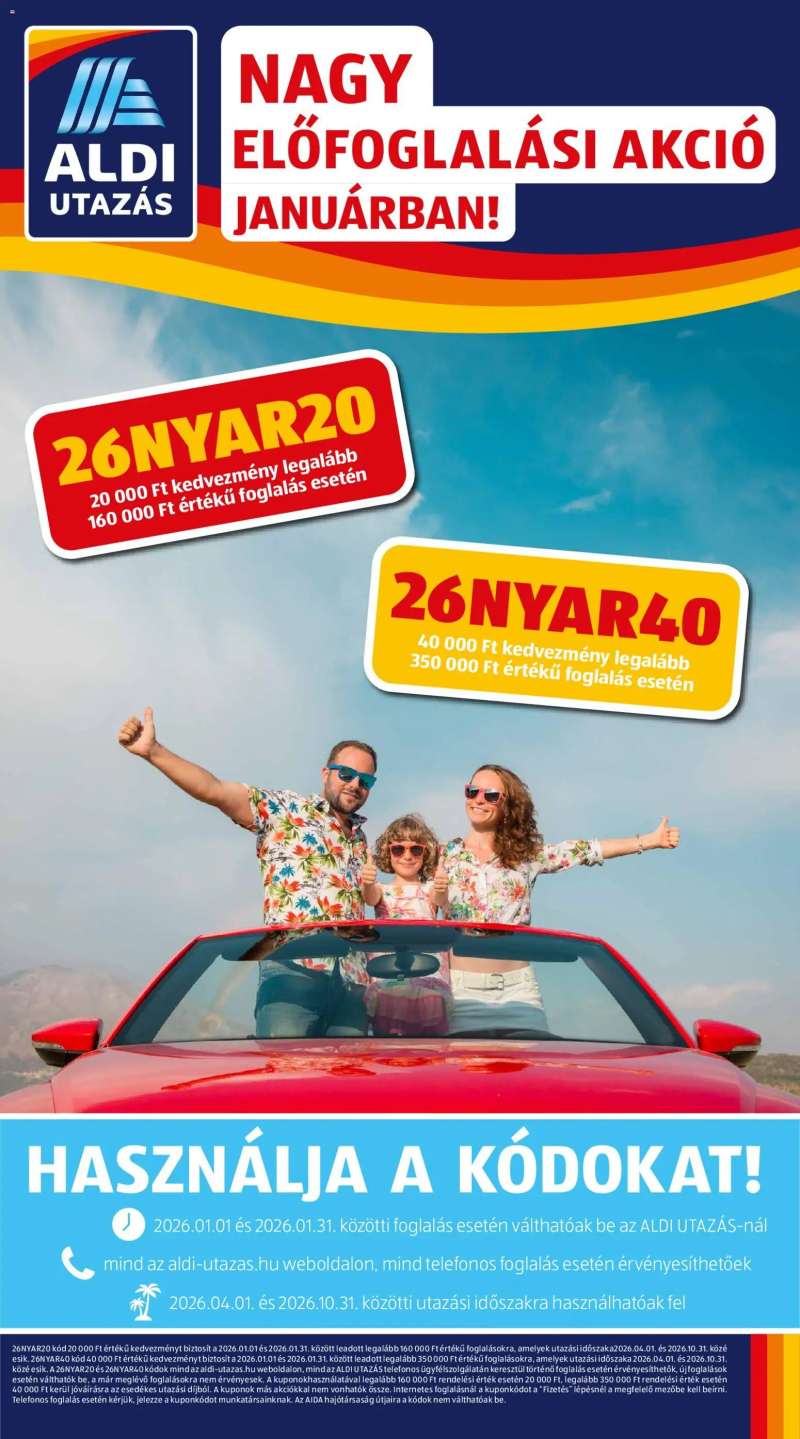 Aldi Utazás katalógus 1 oldal