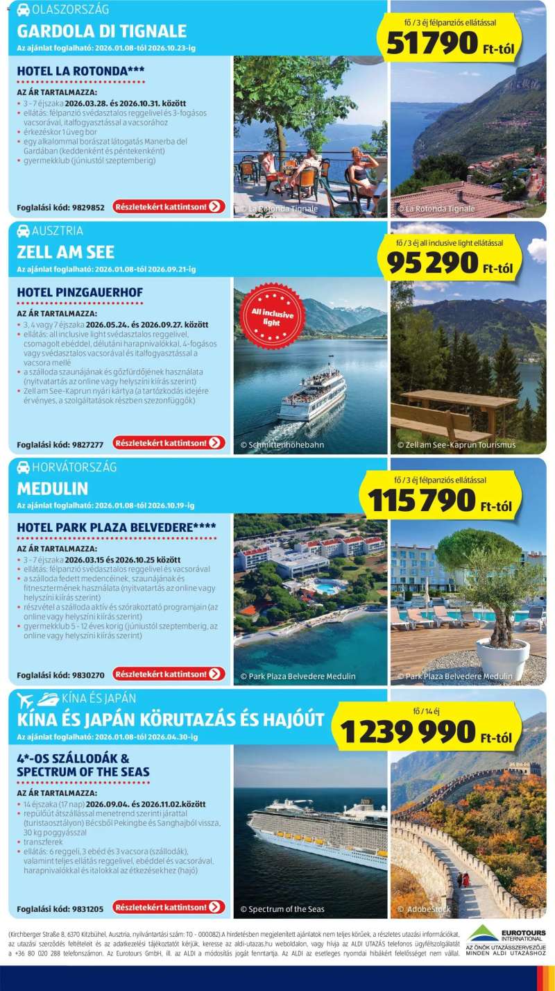 Aldi Utazás katalógus 3 oldal