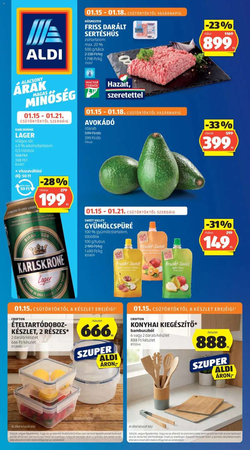 Aldi Akciós újság Aldi 1 oldal