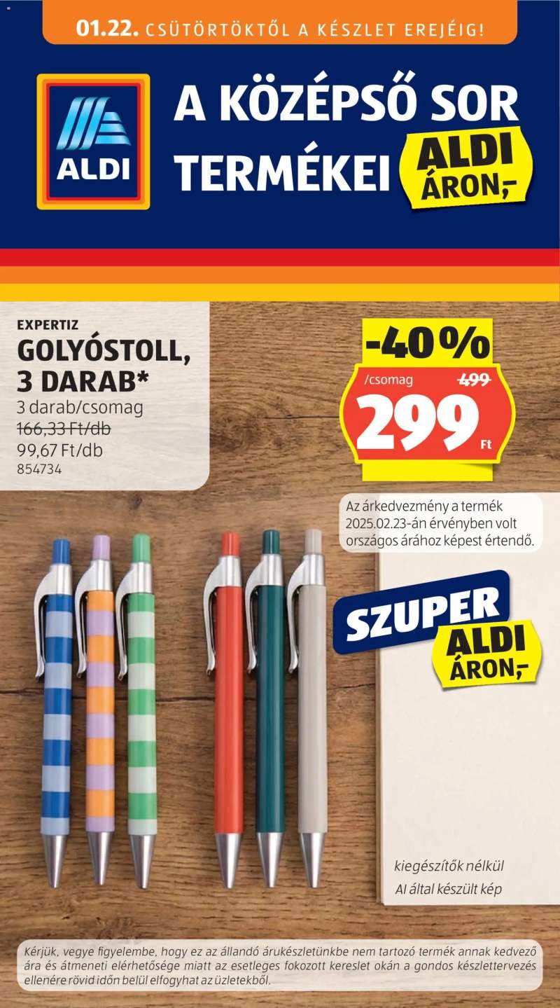 Aldi Középső sor termékei 1 oldal