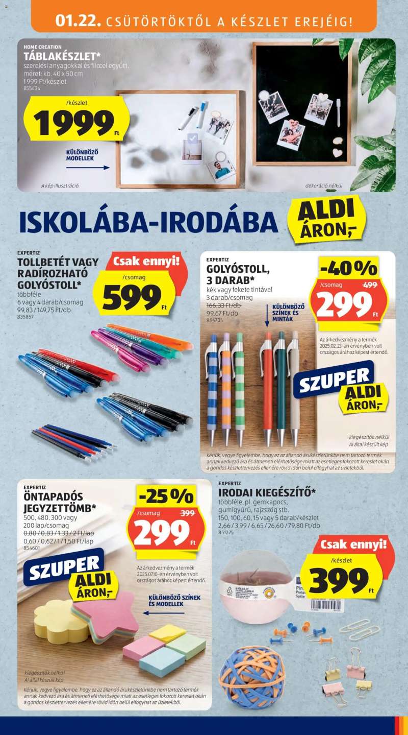 Aldi Középső sor termékei 3 oldal