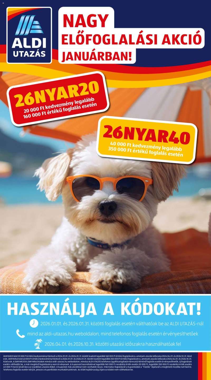 Aldi Utazás katalógus 1 oldal