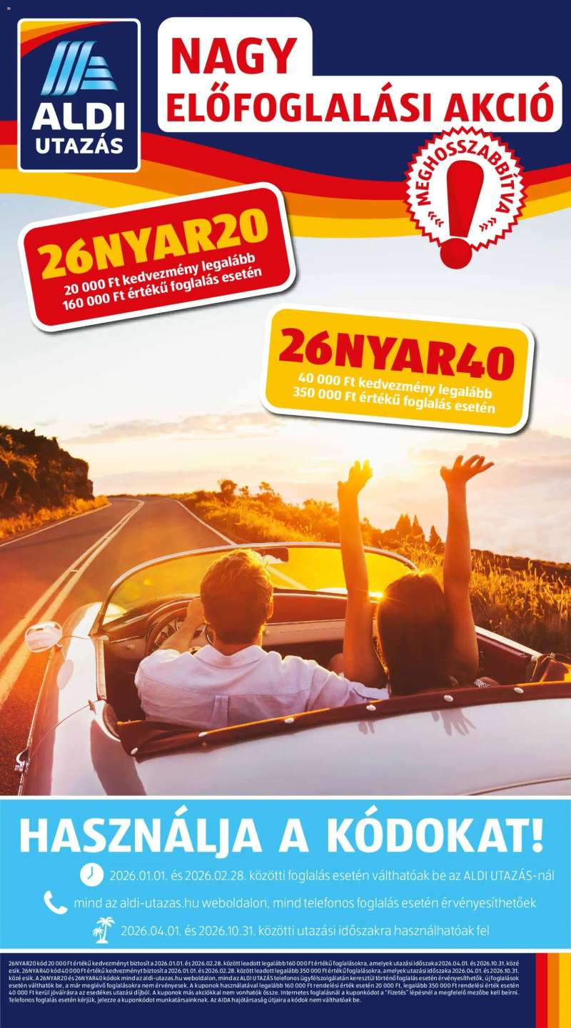 Aldi Utazás katalógus 1 oldal