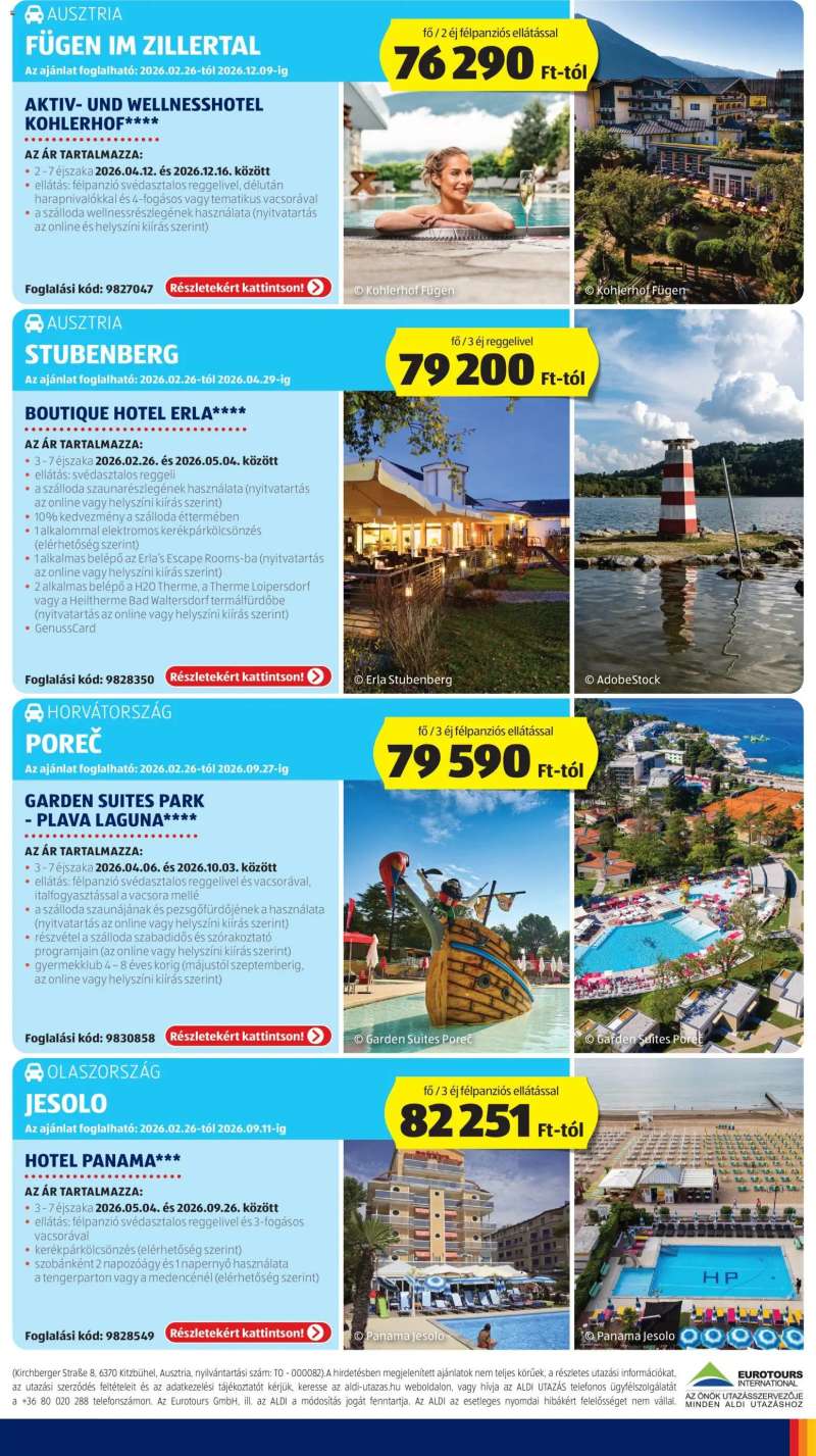 Aldi Utazás katalógus 3 oldal