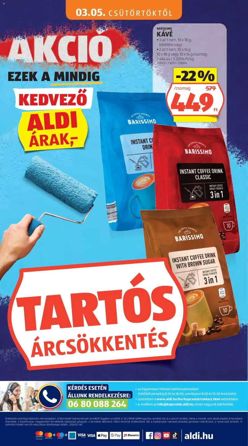 Aldi Aldi Tartós árcsökkentés flyer 32 oldal