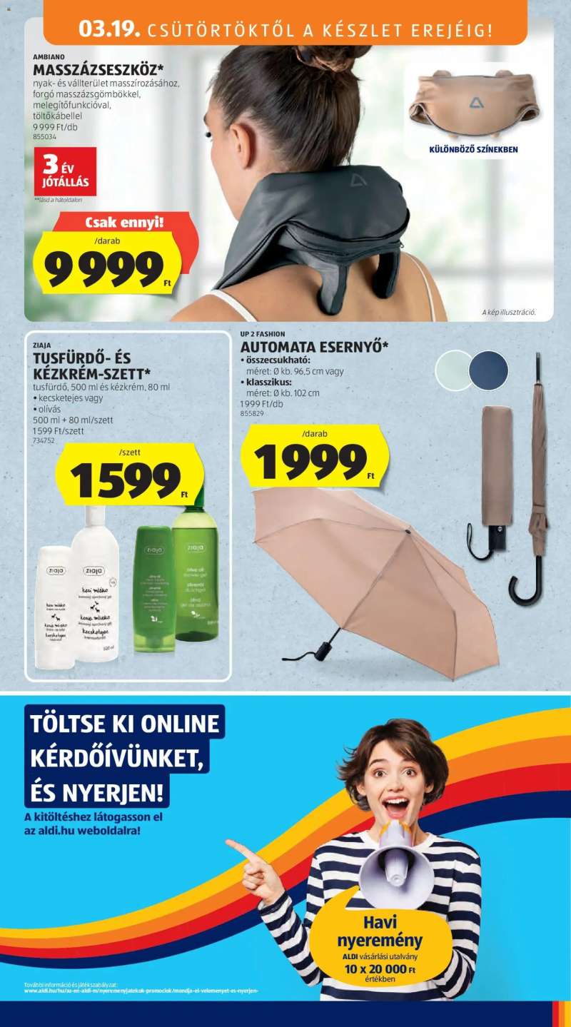 Aldi Aldi Középső sor termékei 3 oldal