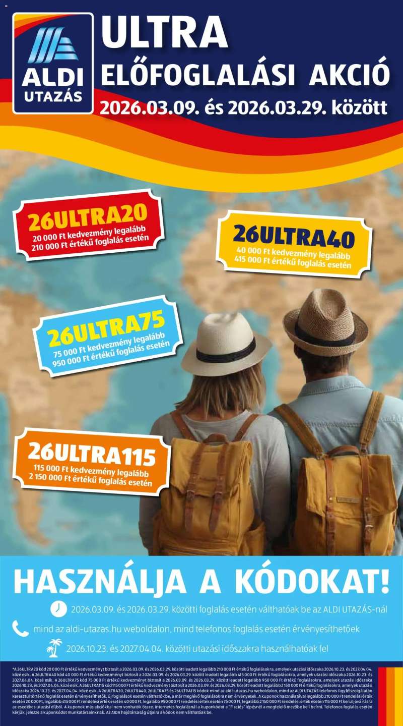 Aldi Aldi Utazás katalógus 1 oldal