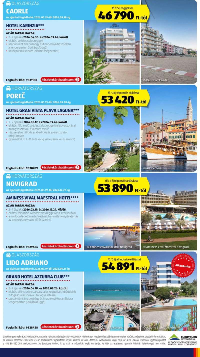 Aldi Aldi Utazás katalógus 3 oldal