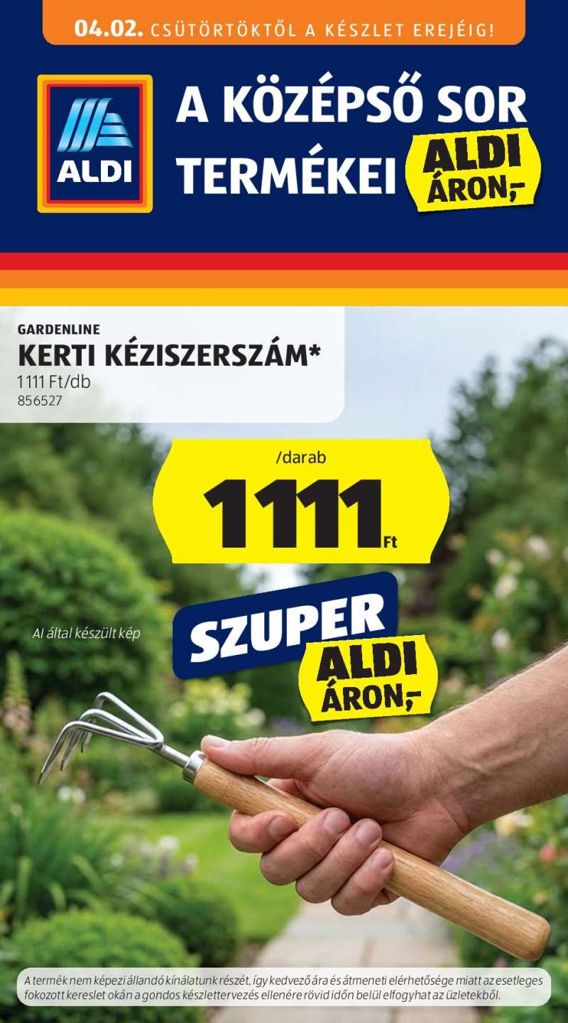 Aldi Középső Sor Akciós Újság 1 oldal
