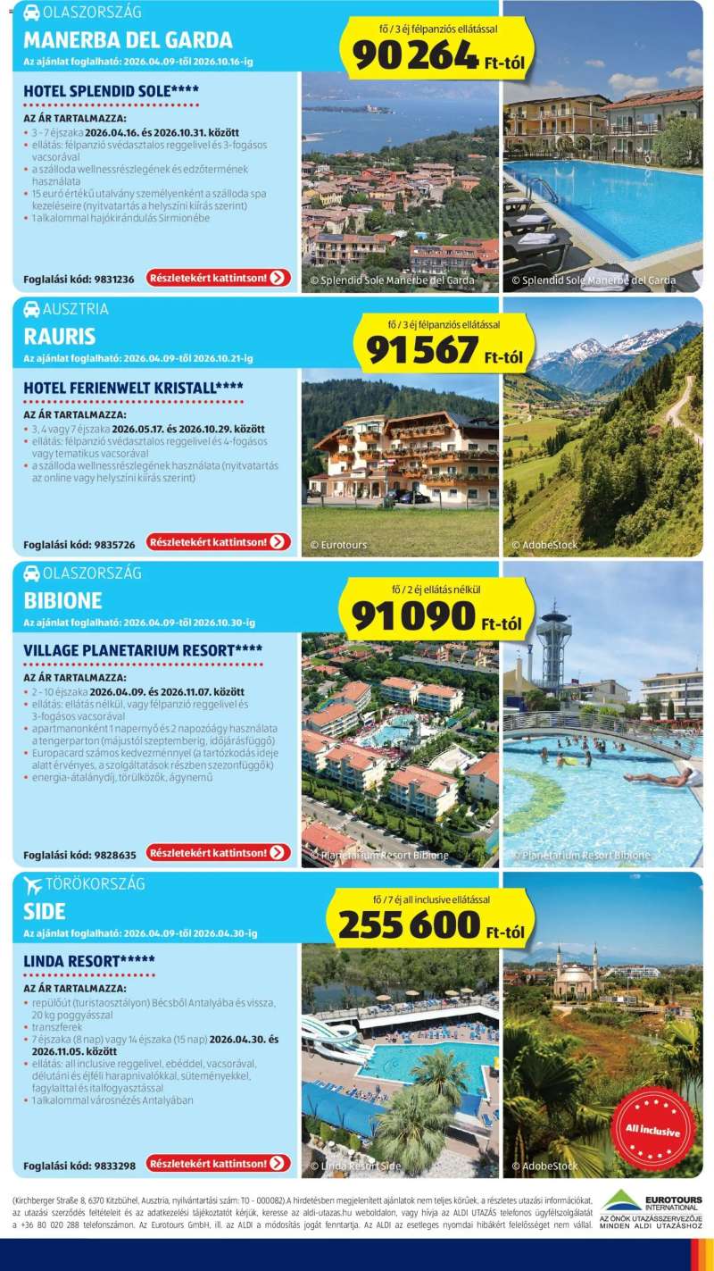 Aldi Aldi Utazás katalógus 3 oldal