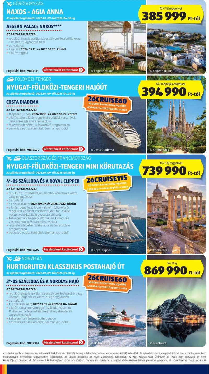 Aldi Aldi Utazás katalógus 4 oldal