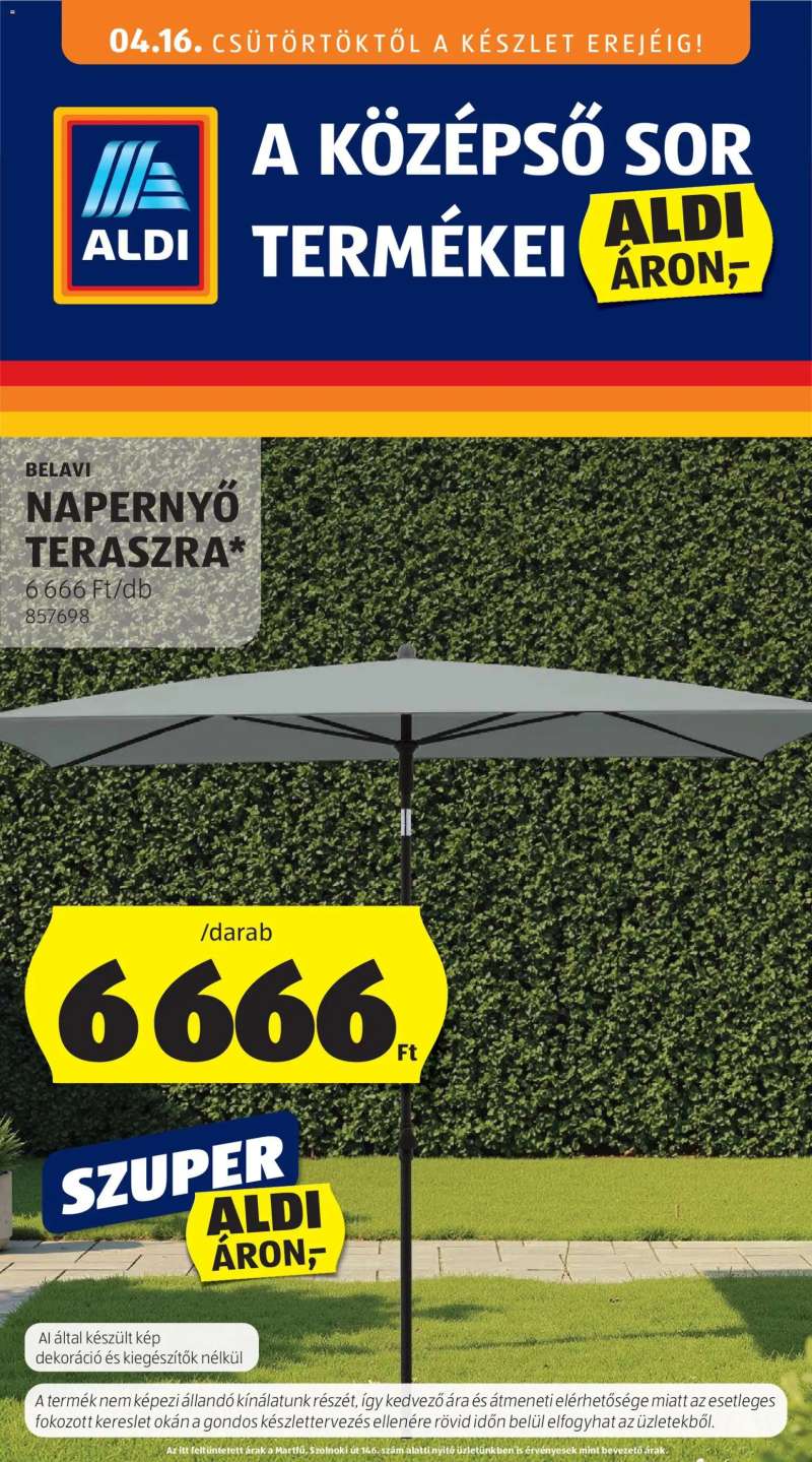 Aldi Aldi Középső sor termékei 1 oldal