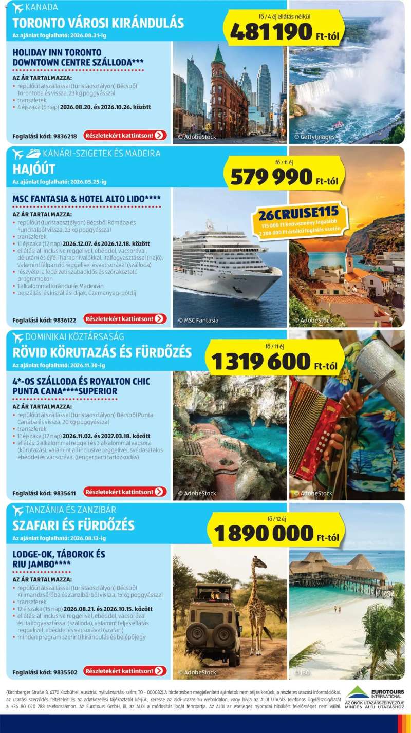 Aldi Aldi Utazás katalógus 5 oldal