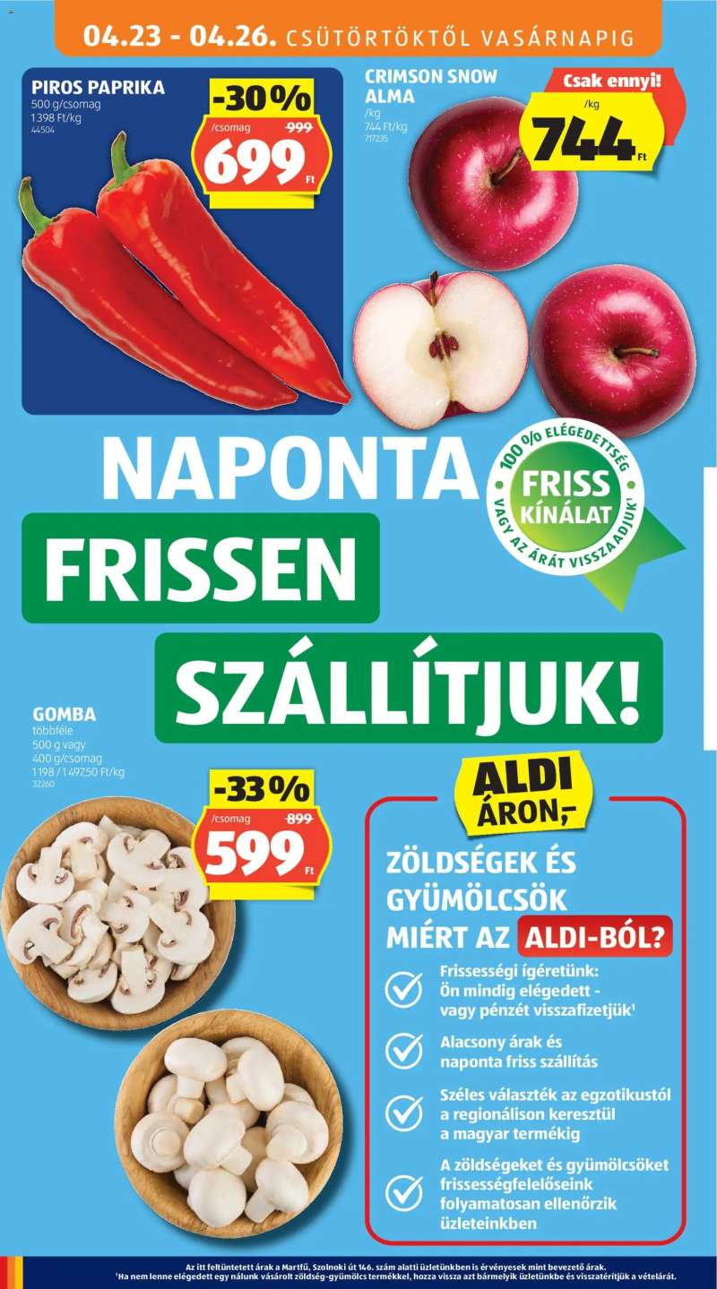 Aldi Aldi akciós újság 4 oldal