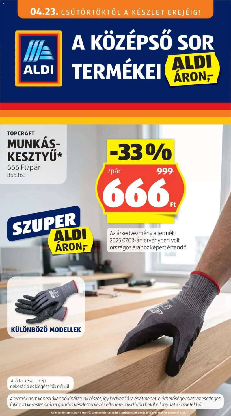 Aldi Aldi Középső sor termékei 1 oldal