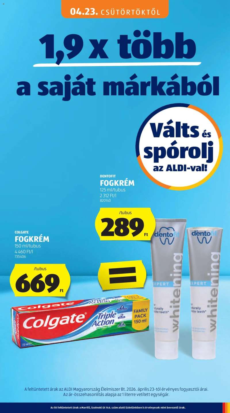 Aldi Aldi Középső sor termékei 9 oldal