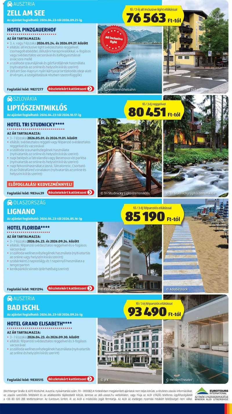 Aldi Aldi Utazás katalógus 3 oldal