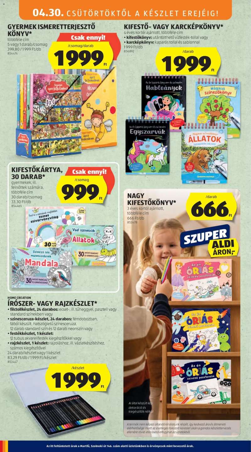 Aldi Aldi Középső sor termékei 2 oldal