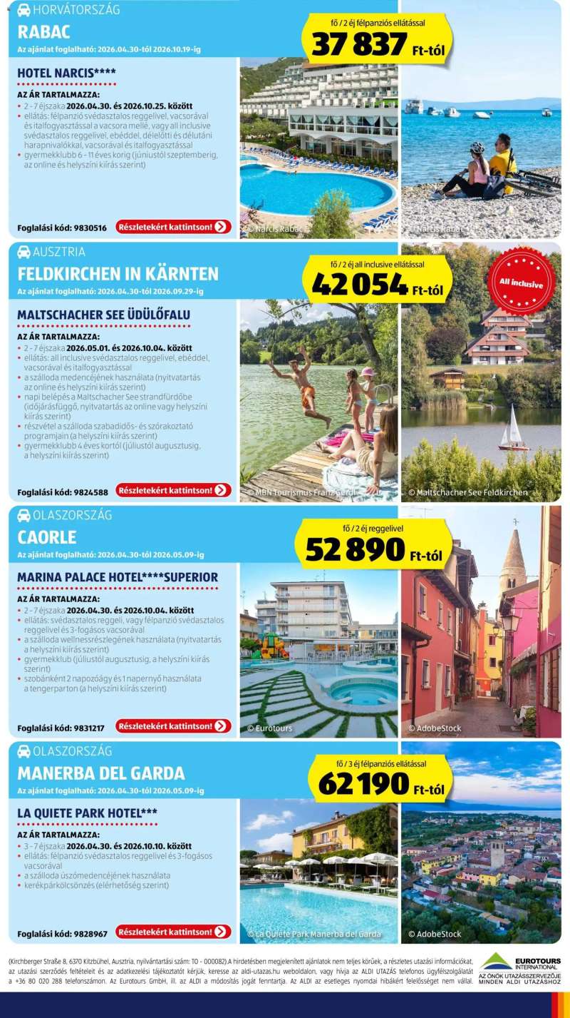 Aldi Aldi Utazás katalógus 3 oldal