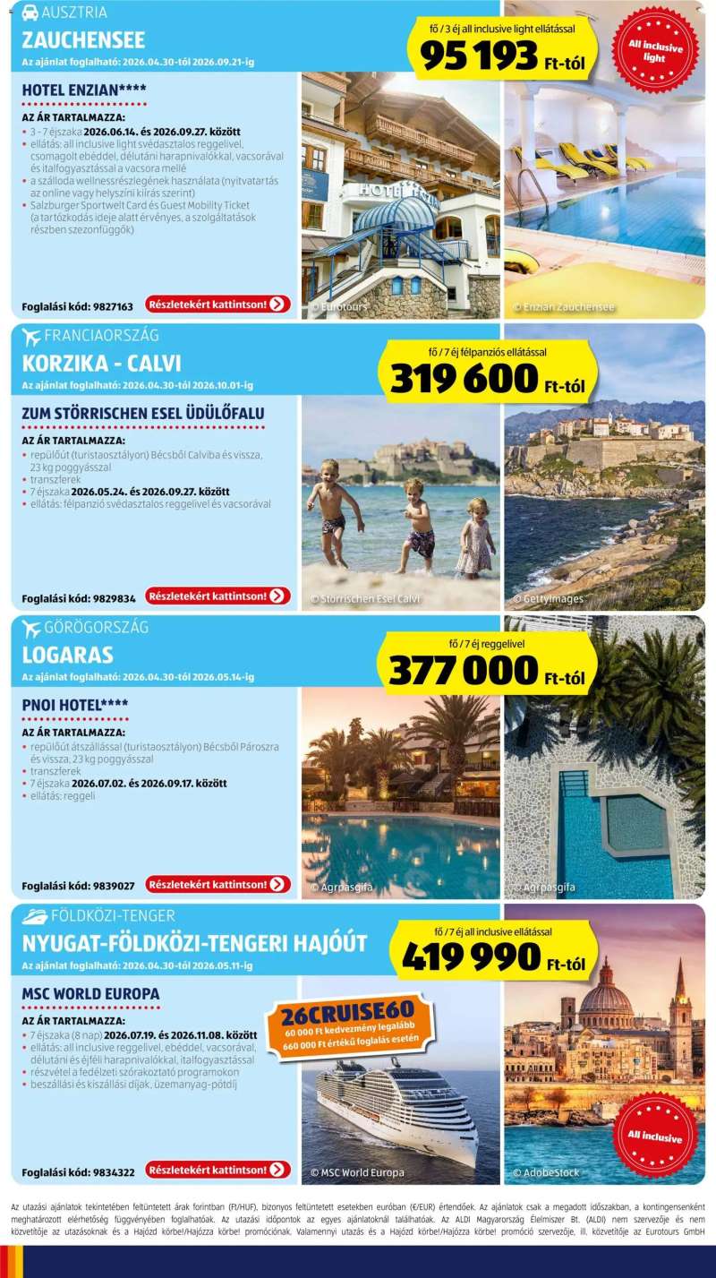 Aldi Aldi Utazás katalógus 4 oldal