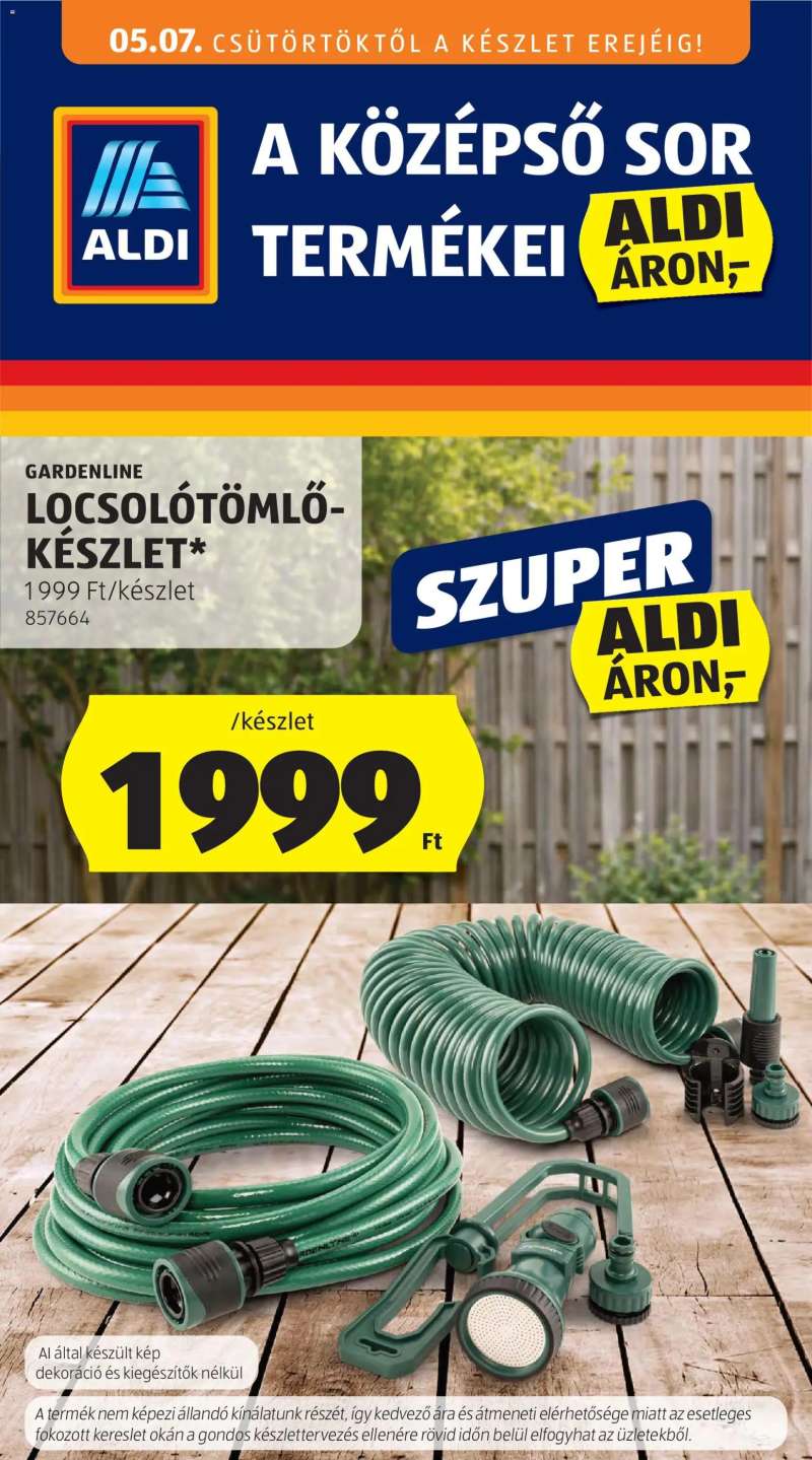 Aldi Aldi Középső sor termékei 1 oldal