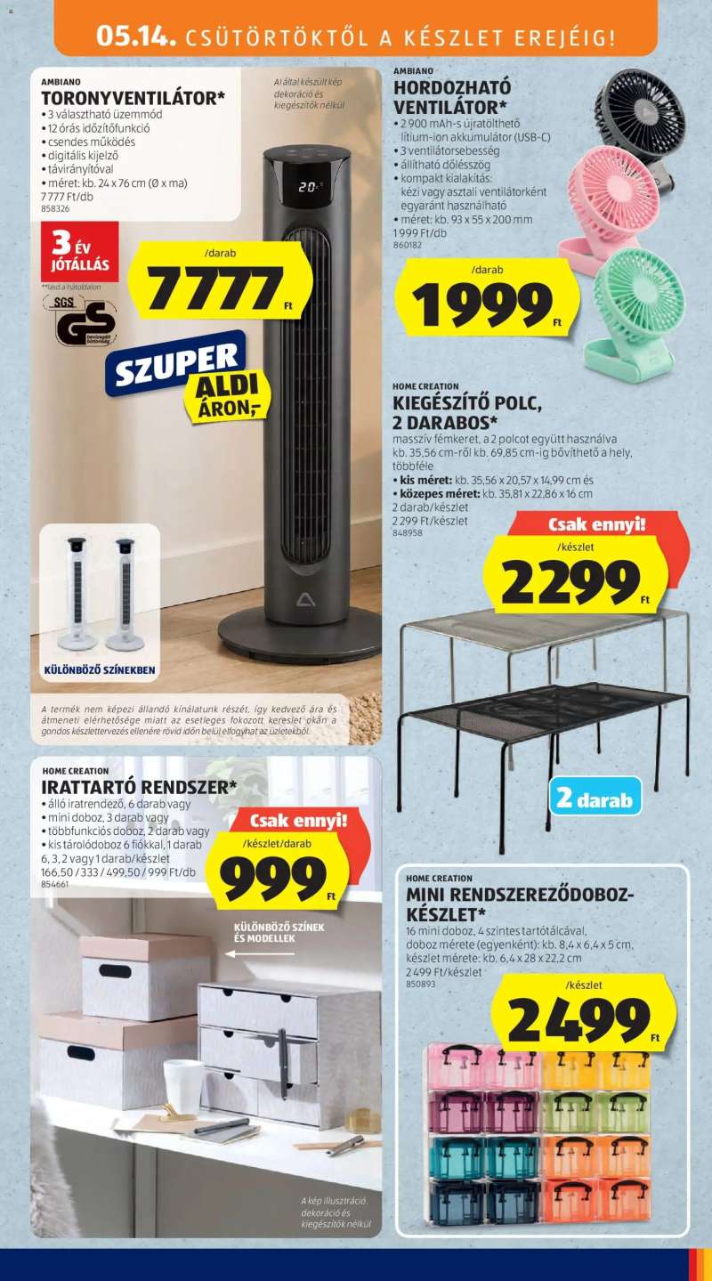 Aldi Aldi Középső sor termékei 3 oldal