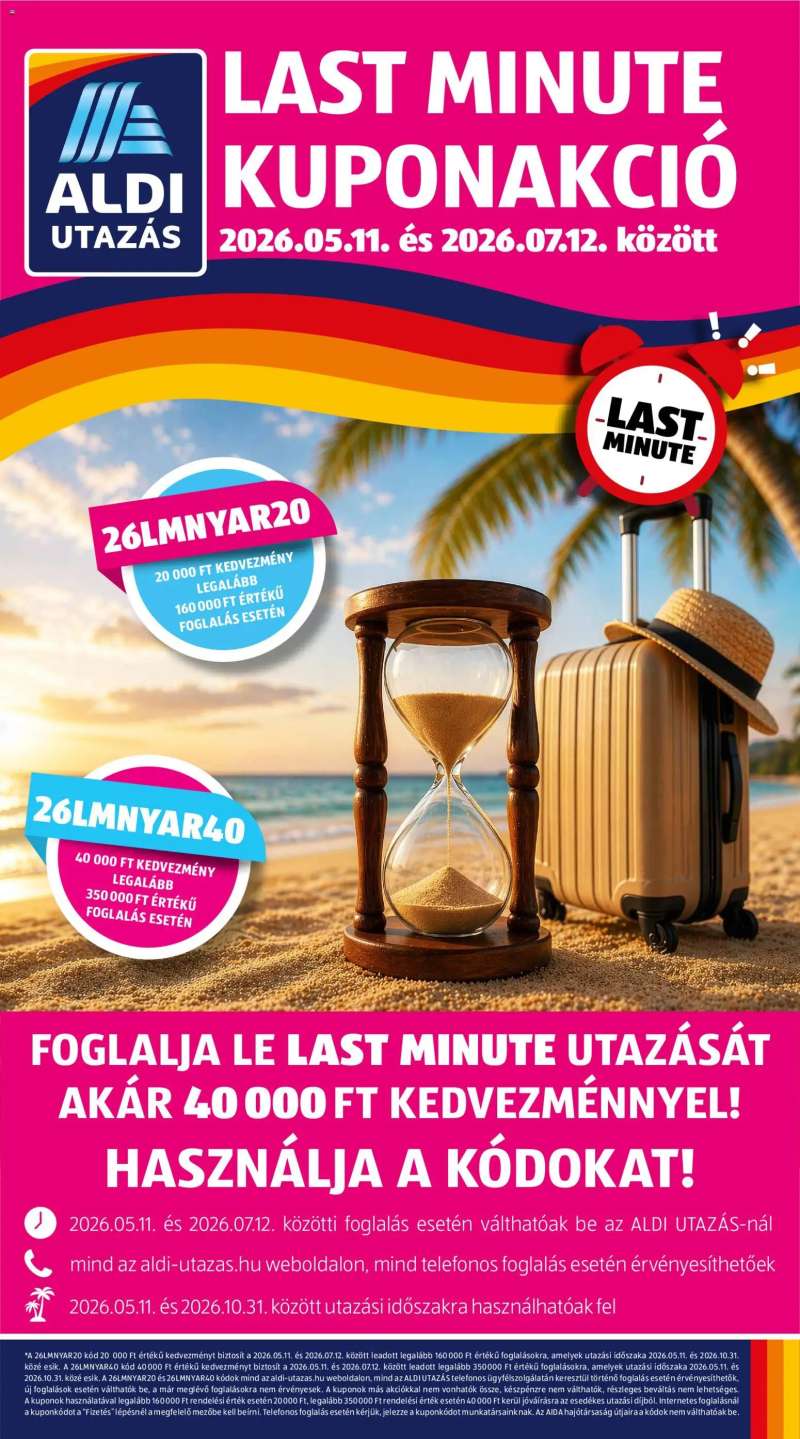 Aldi Aldi Utazás katalógus 1 oldal