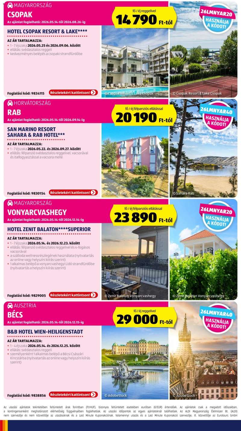 Aldi Aldi Utazás katalógus 2 oldal