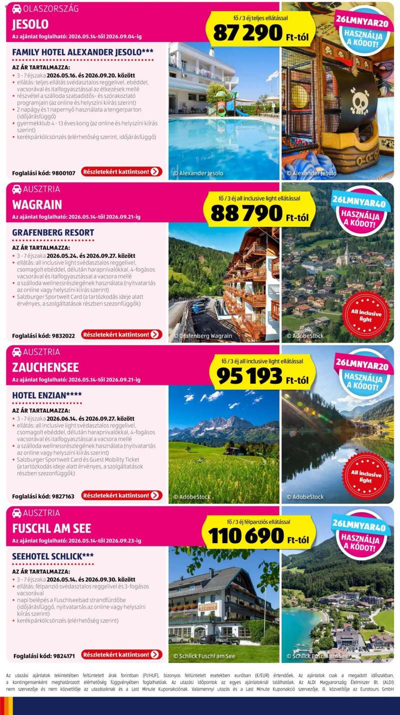 Aldi Aldi Utazás katalógus 4 oldal