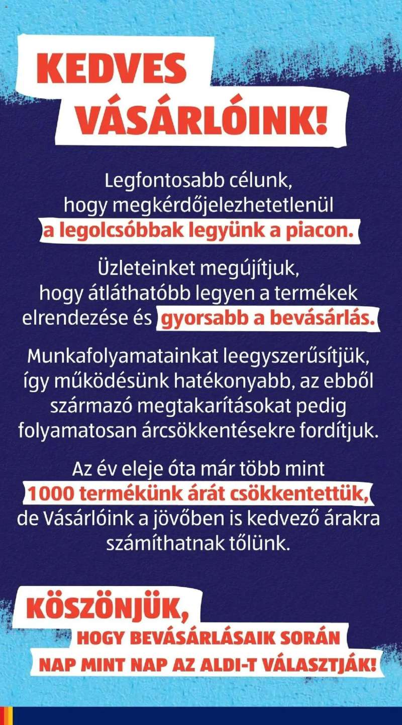 Aldi Aldi aktuális akciós újság 2 oldal