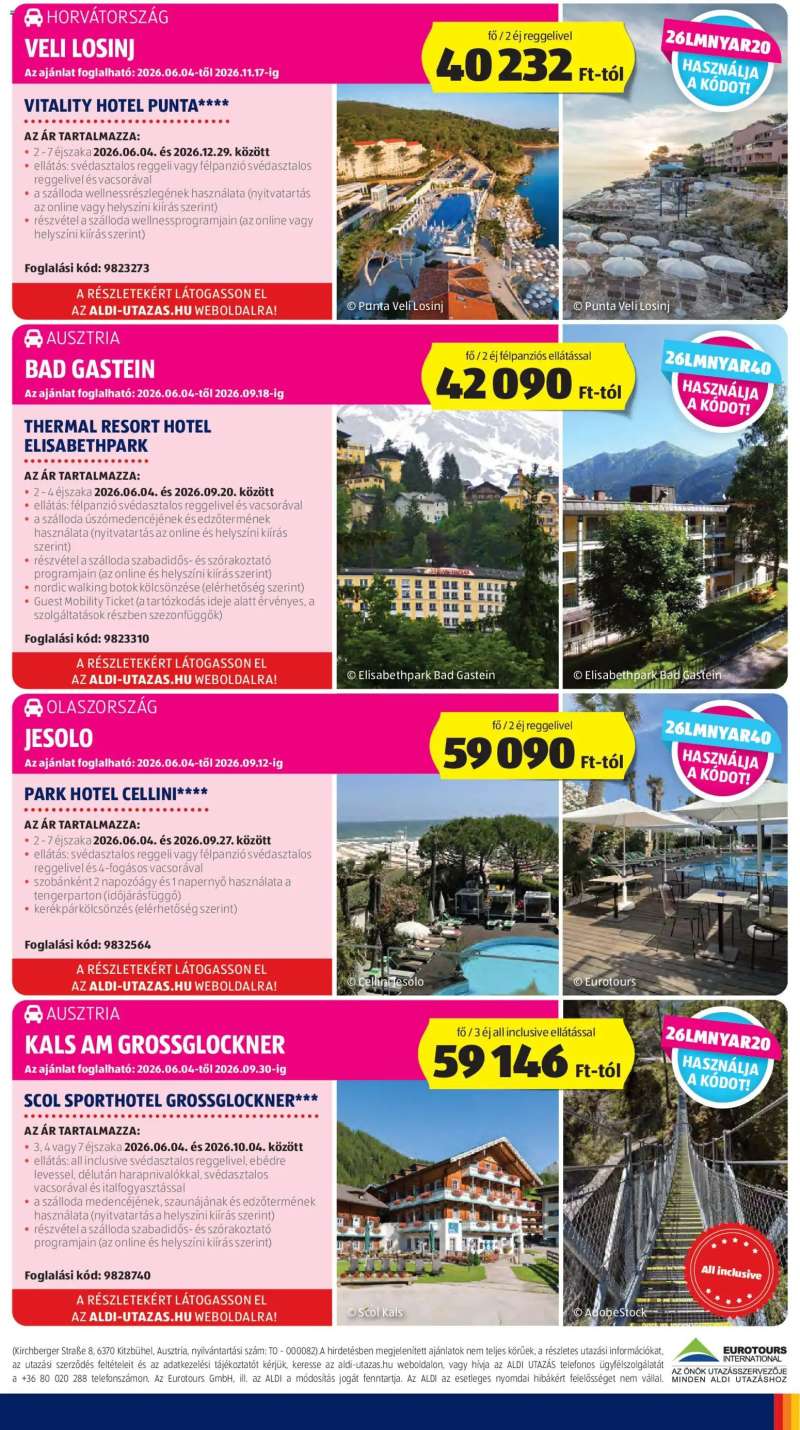Aldi Aldi Utazás katalógus 3 oldal