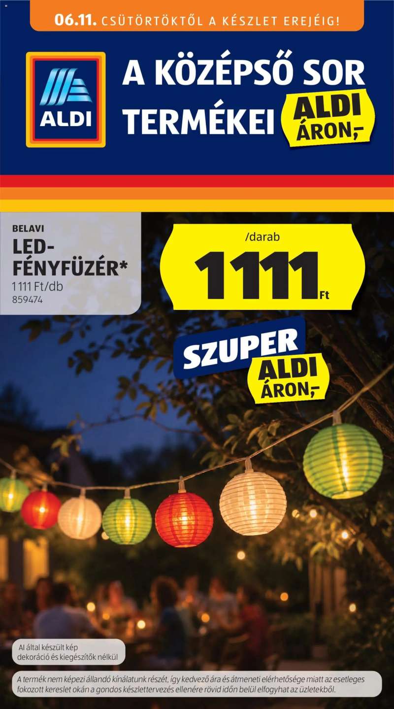 Aldi Aldi Középső sor termékei 1 oldal