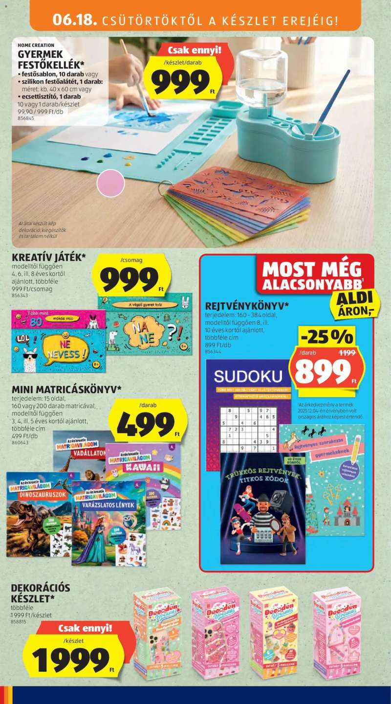 Aldi Aldi Középső sor termékei 4 oldal