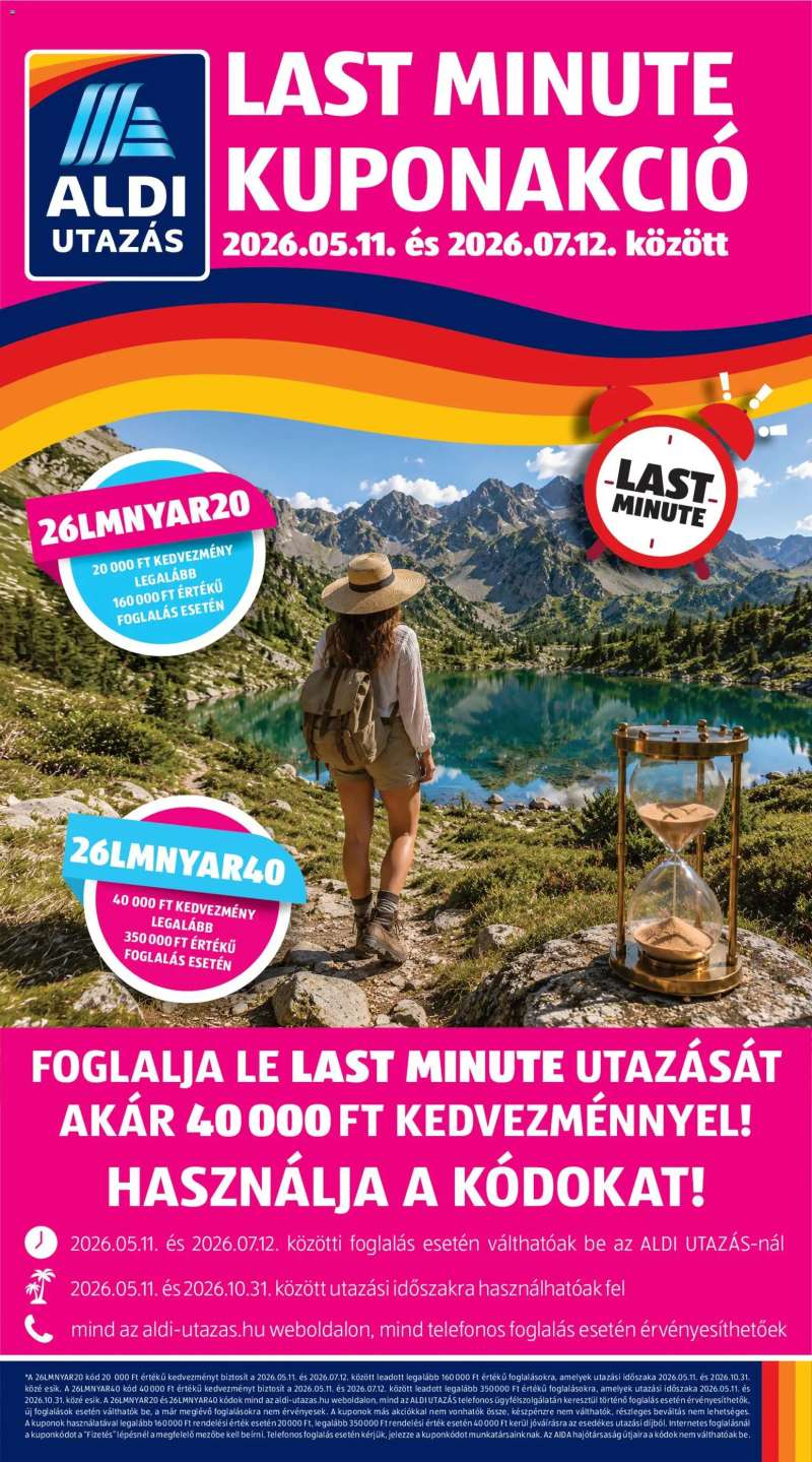 Aldi Aldi Utazás katalógus 1 oldal