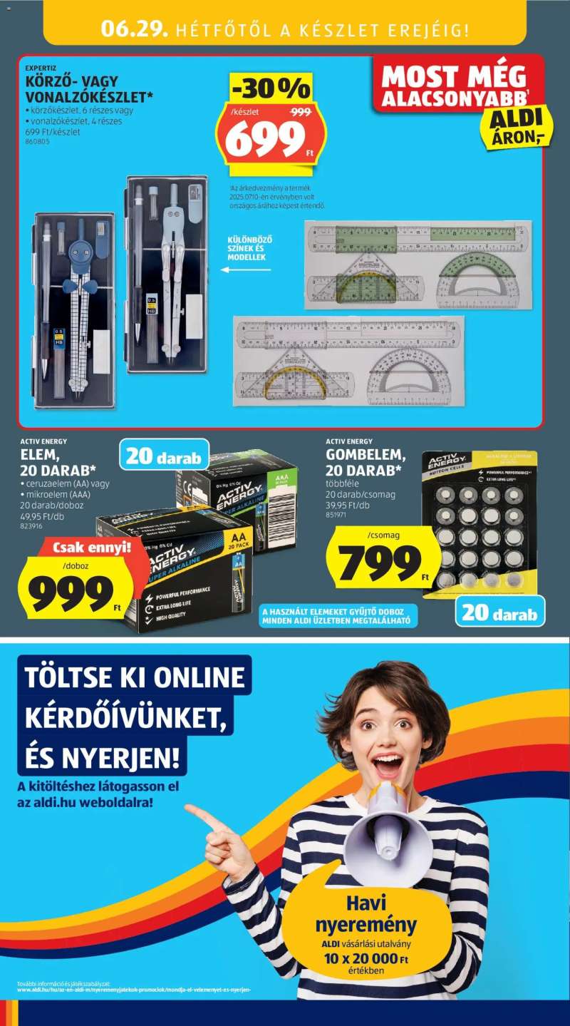 Aldi Aldi Középső sor termékei 18 oldal