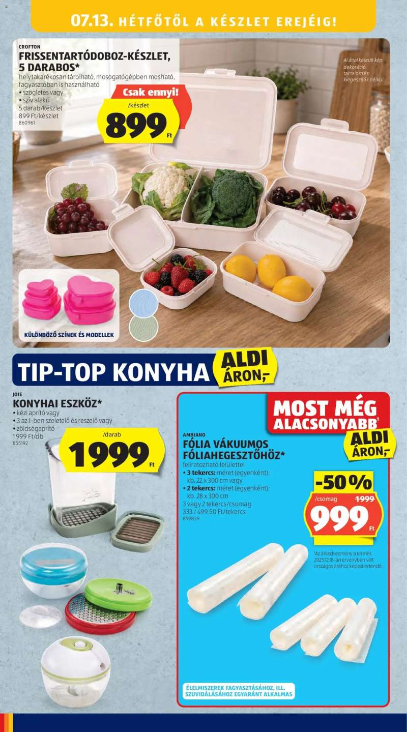 Aldi Aldi Középső sor termékei 10 oldal
