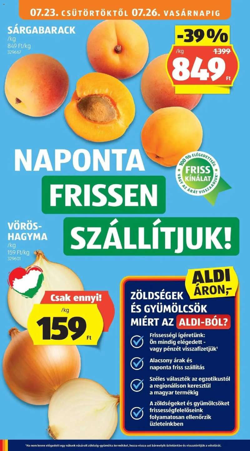 Aldi Aldi újság érvényessége 2026.07.25-ig 18 oldal