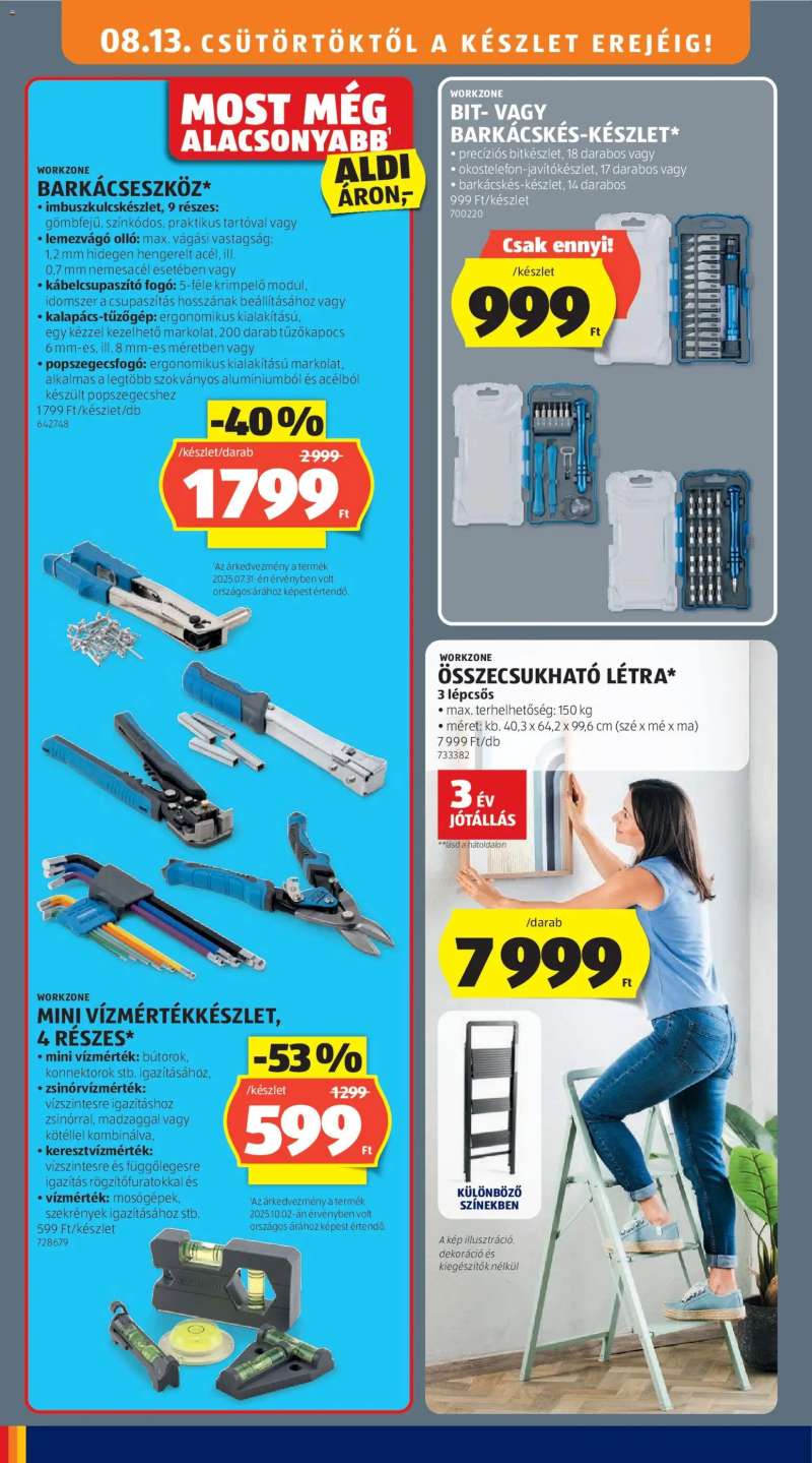 Aldi Aldi Középső sor termékei 8 oldal