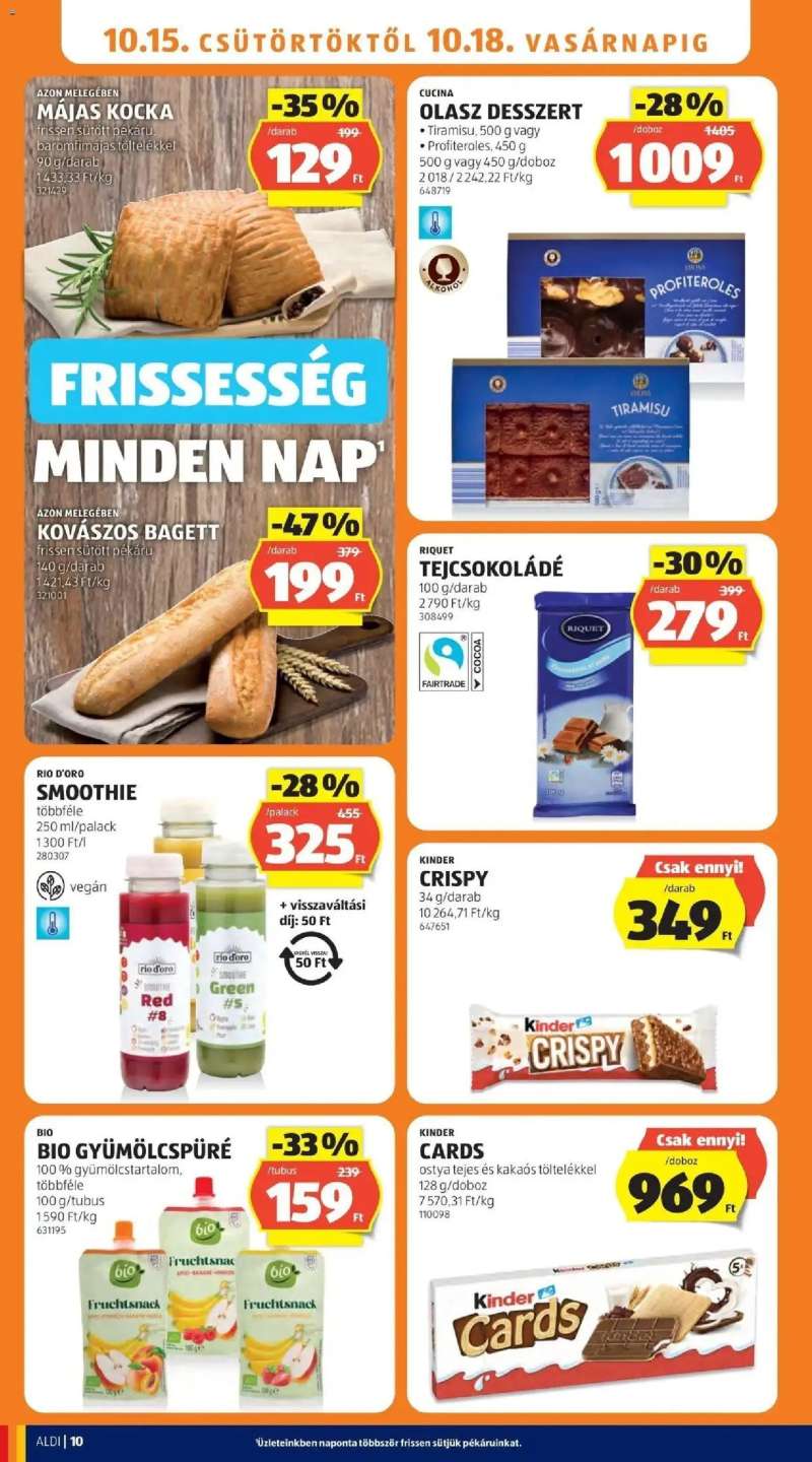 Aldi Aldi aktuális akciós újság 10 oldal
