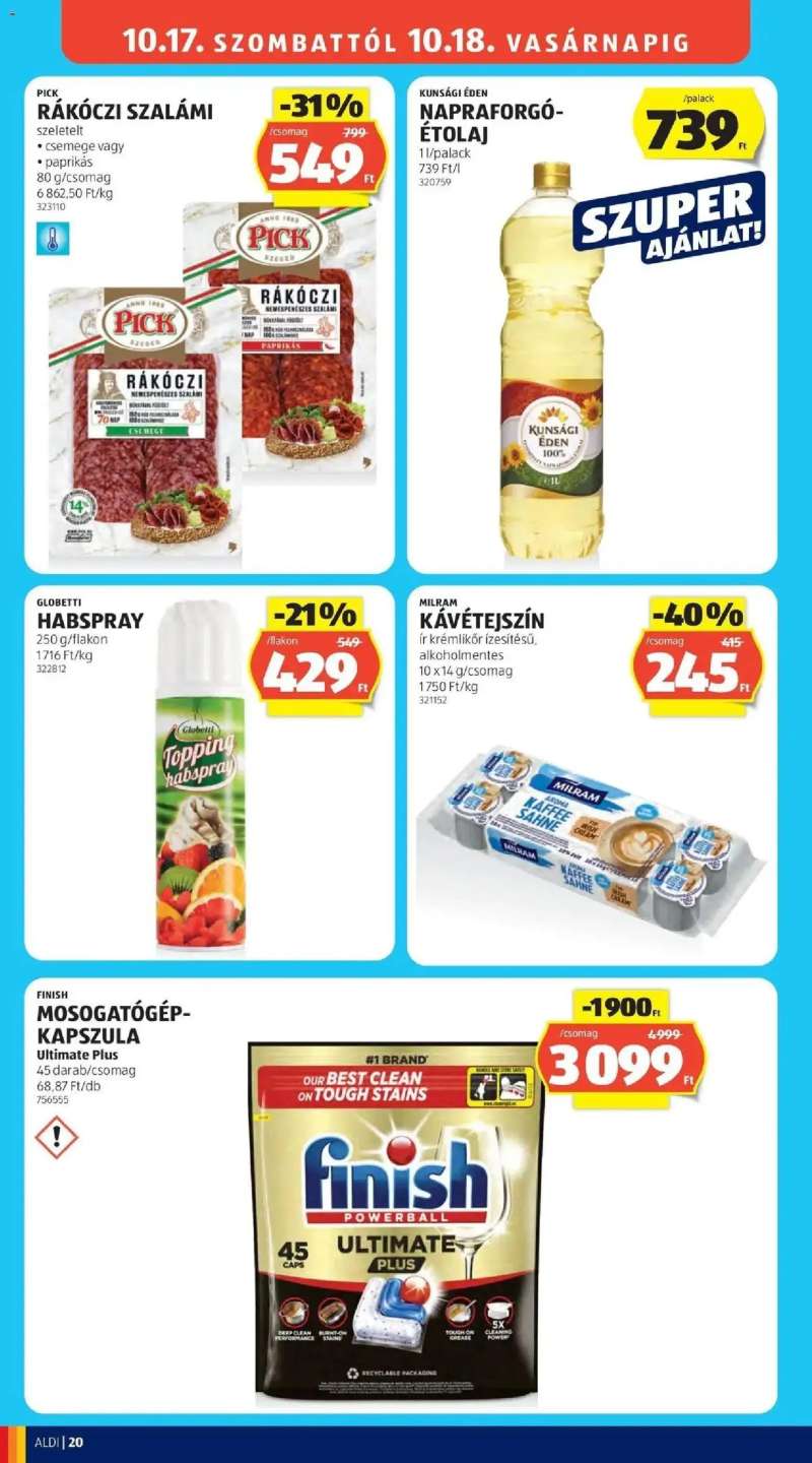 Aldi Aldi aktuális akciós újság 20 oldal