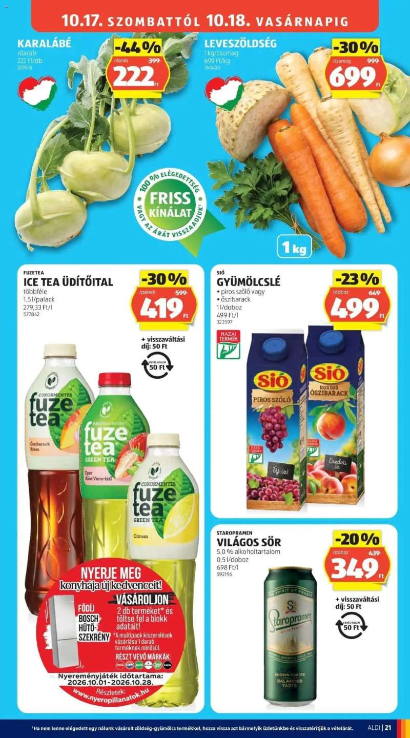 Aldi Aldi aktuális akciós újság 21 oldal