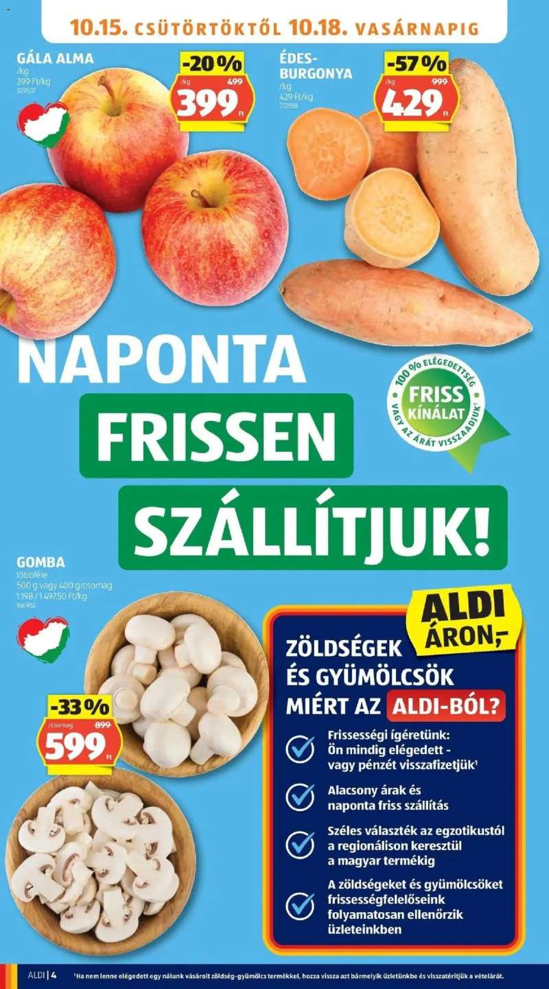 Aldi Aldi aktuális akciós újság 4 oldal