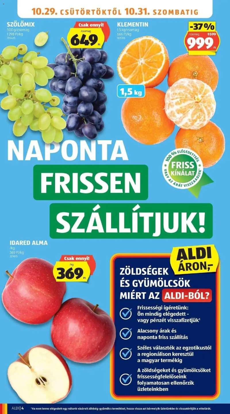 Aldi Aldi aktuális akciós újság 4 oldal