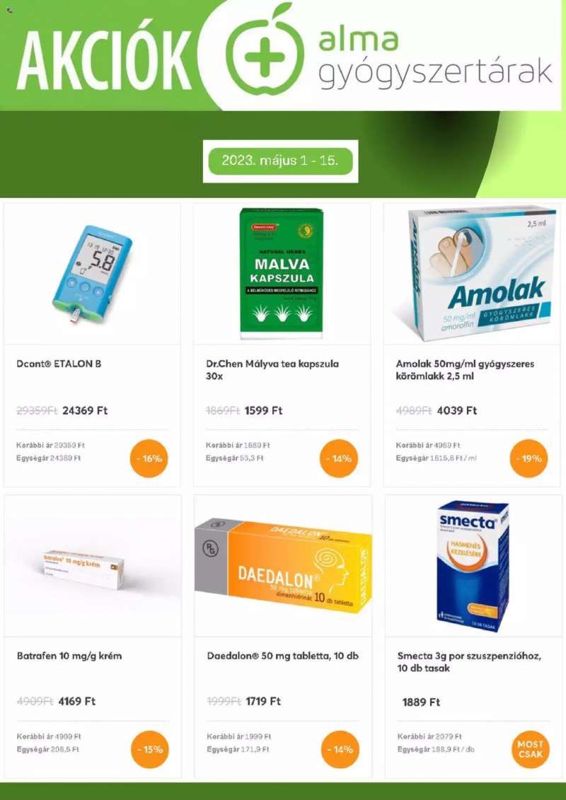 Alma Gyógyszertárak Akciós termékek 3 oldal