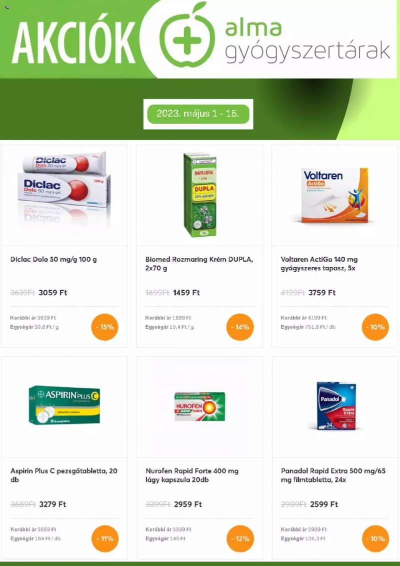 Alma Gyógyszertárak Akciós termékek 5 oldal