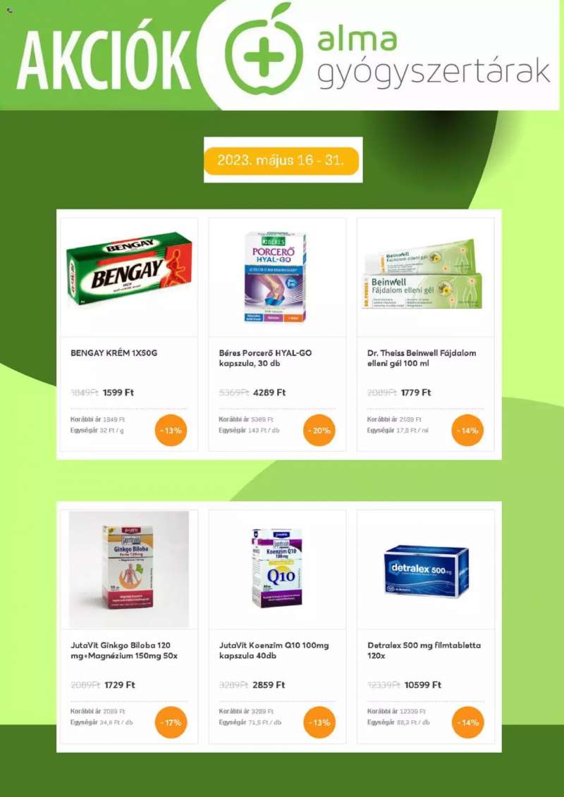 Alma Gyógyszertárak Akciós termékek 8 oldal