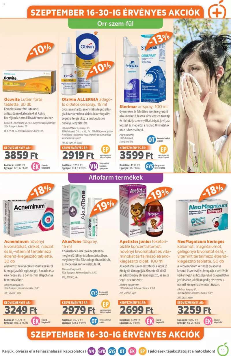 Alma Gyógyszertárak Akciós Újság Alma Gyógyszertárak 11 oldal