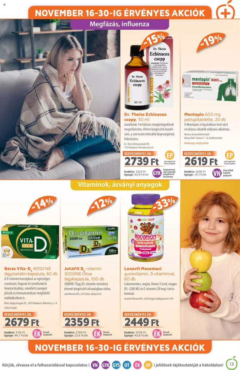 Alma Gyógyszertárak Akciós Újság Alma Gyógyszertárak 13 oldal