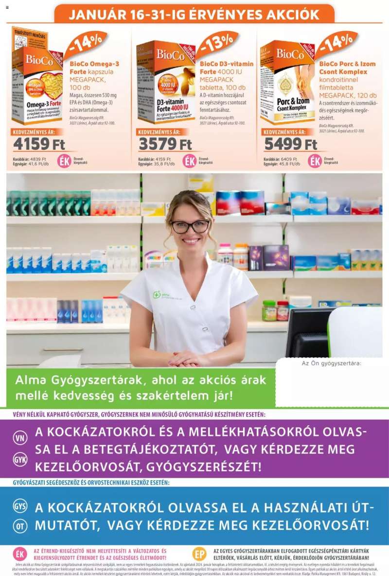 Alma Gyógyszertárak Akciós Újság Alma Gyógyszertárak 20 oldal